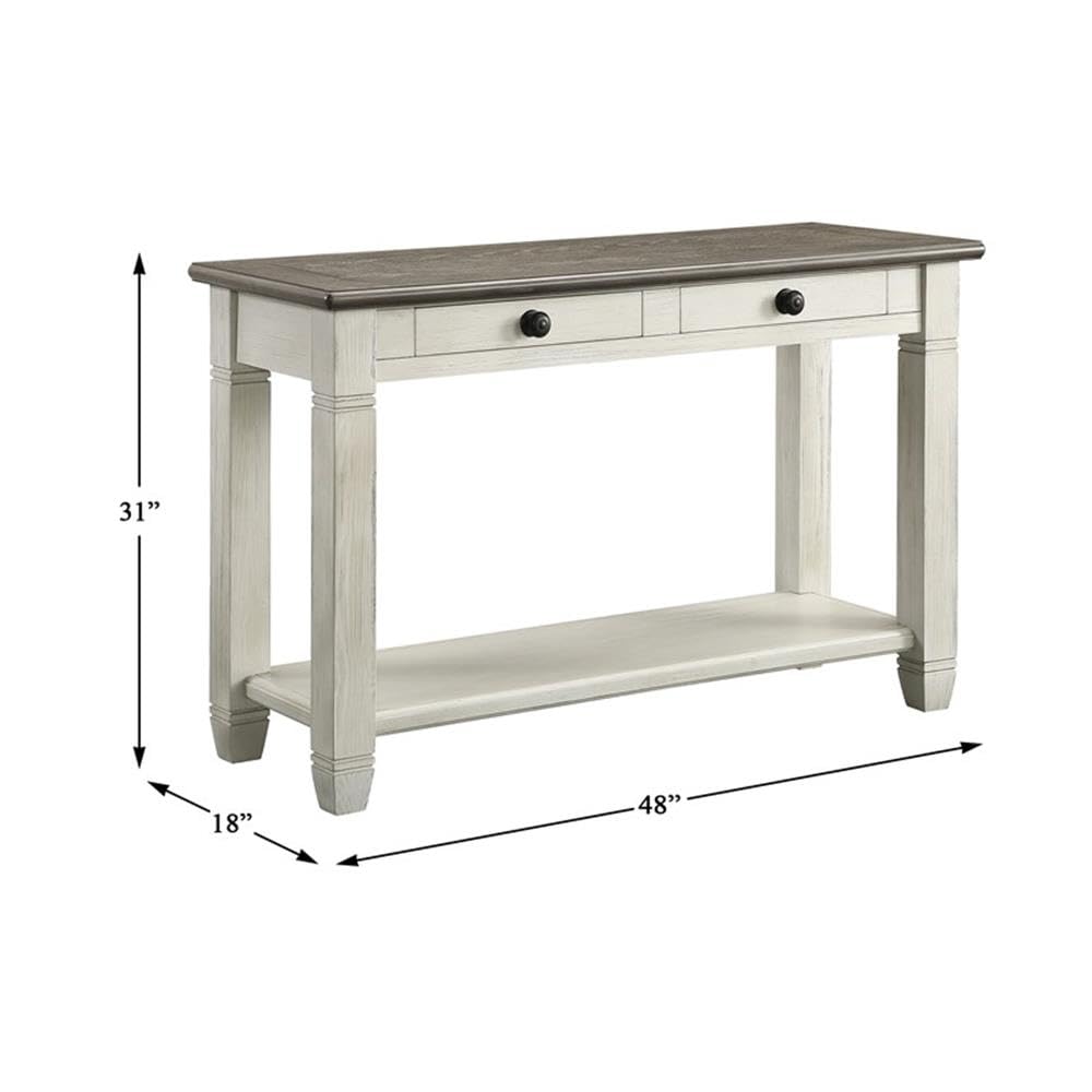 2-Tone Wood Console Table with 2 Drawers E304