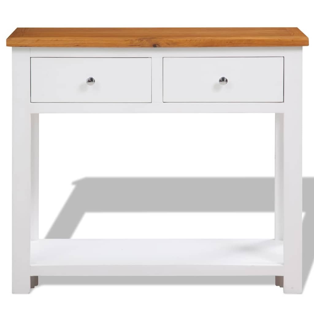 Rustic Oak Acacia Wood Console Table 2 Drawers P733