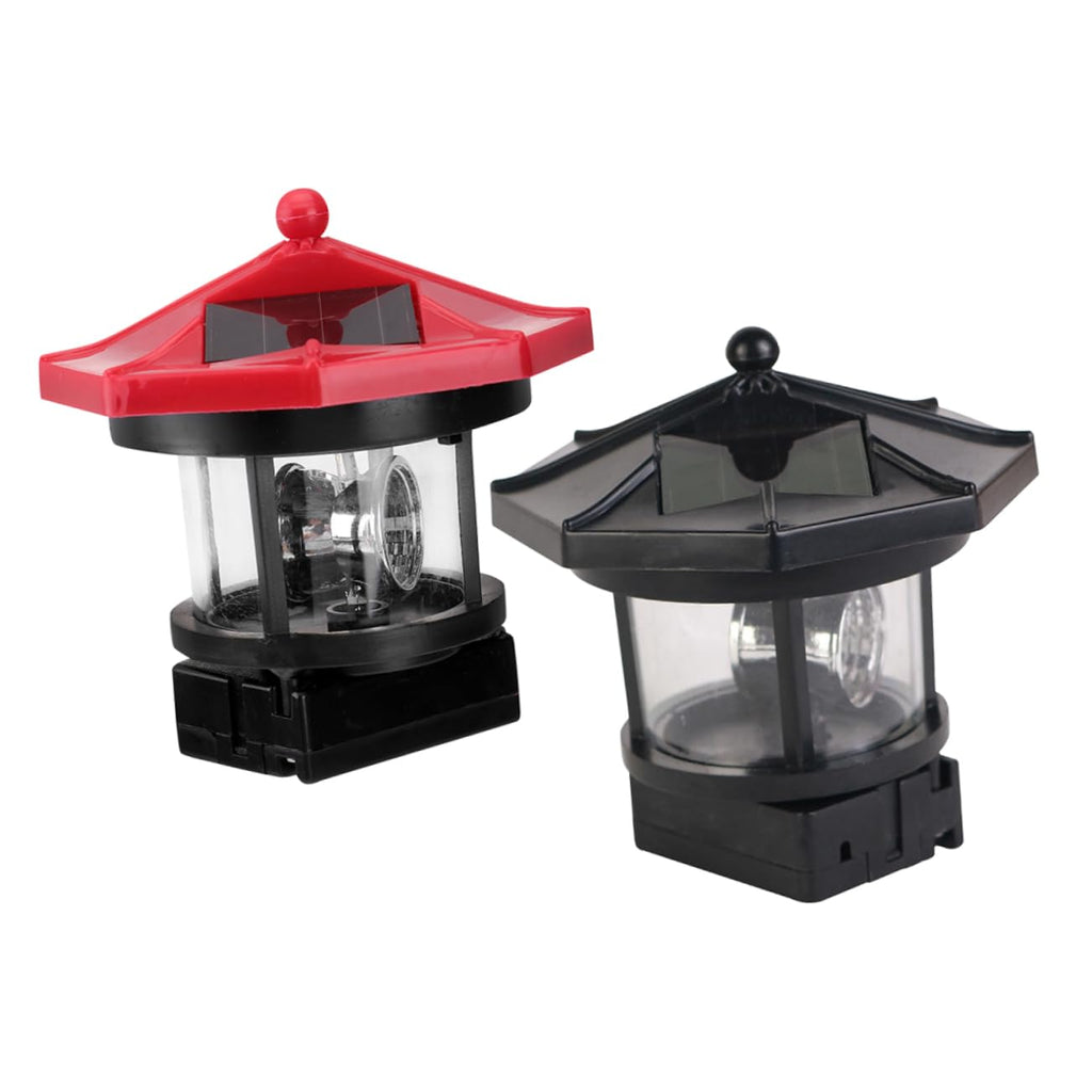 2pcs Solar Powered Rotatable Lighthouse Light R9889