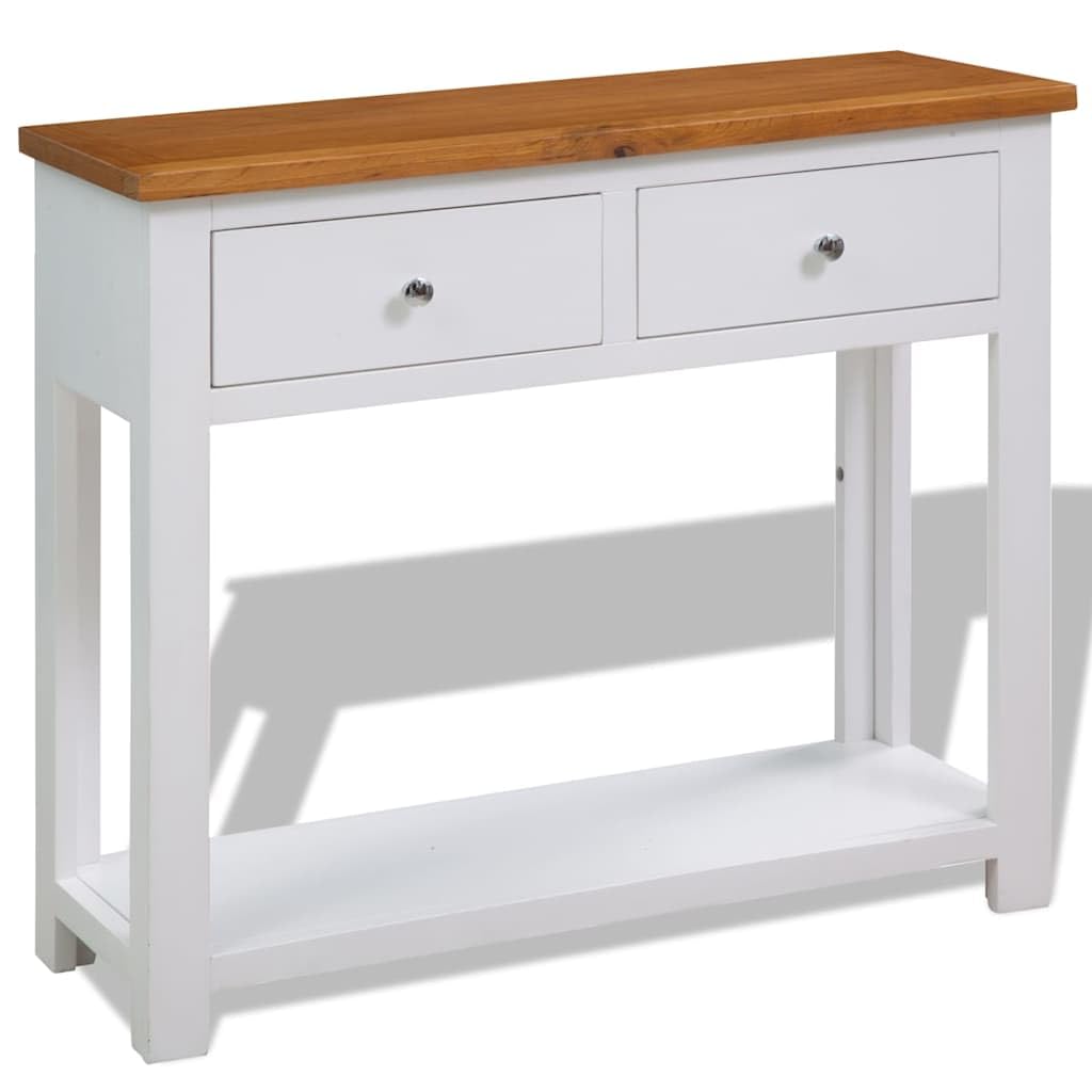 Rustic Oak Acacia Wood Console Table 2 Drawers P733