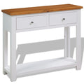 Rustic Oak Acacia Wood Console Table 2 Drawers P733