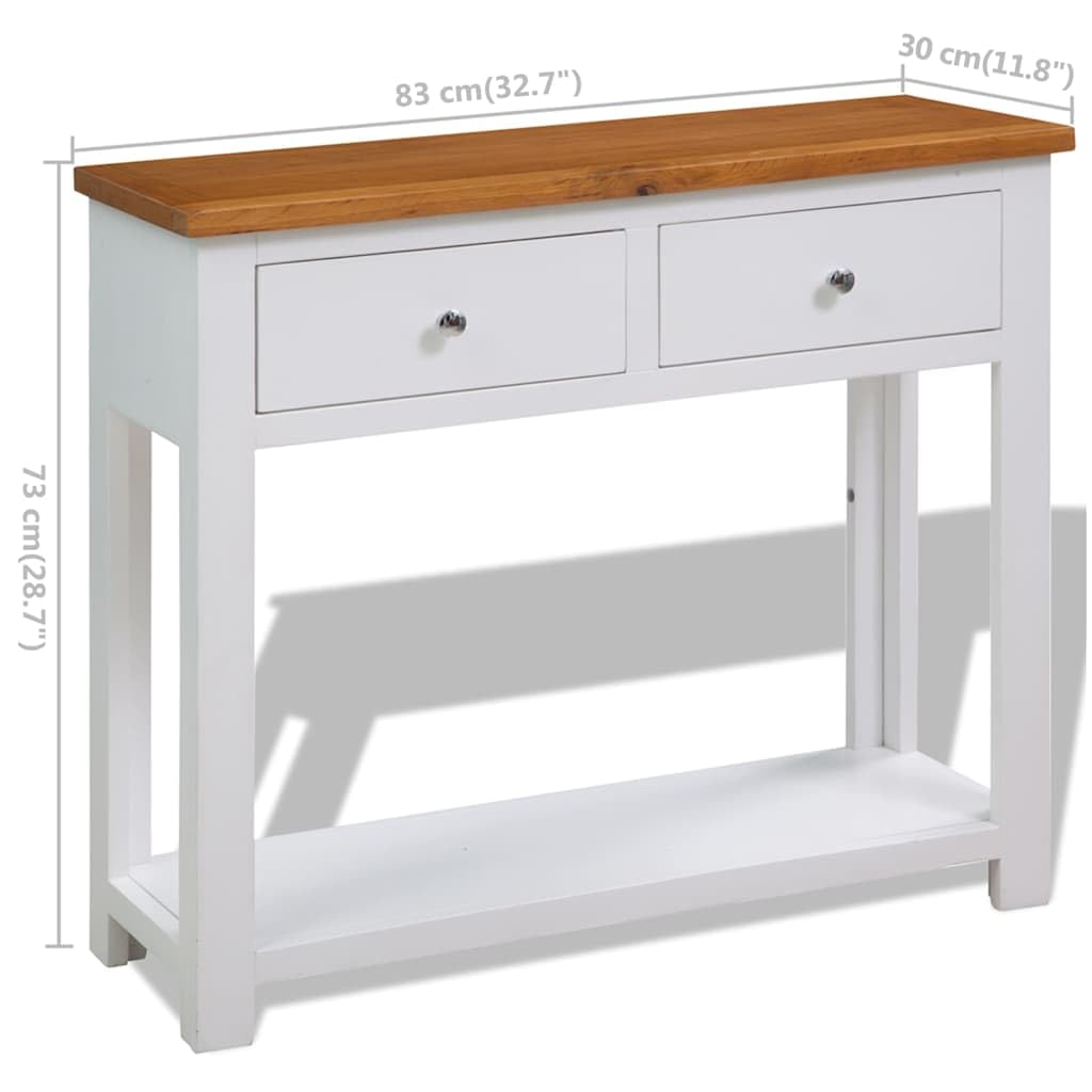 Rustic Oak Acacia Wood Console Table 2 Drawers P733