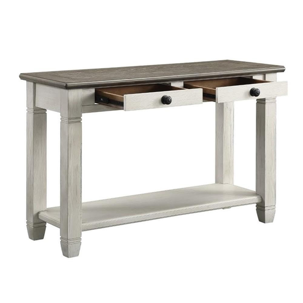 2-Tone Wood Console Table with 2 Drawers E304