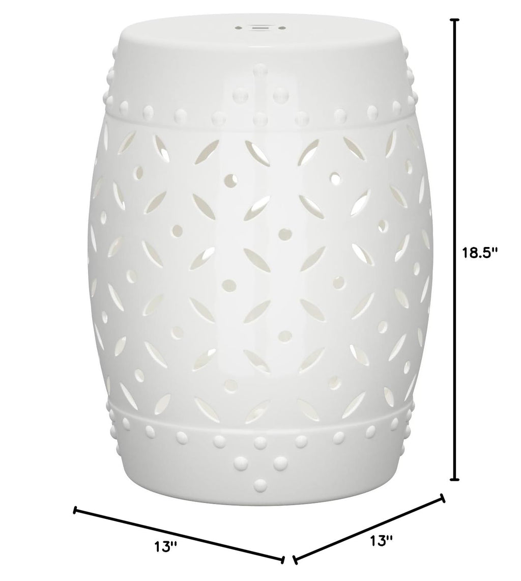 White Ceramic Garden Stool A6293