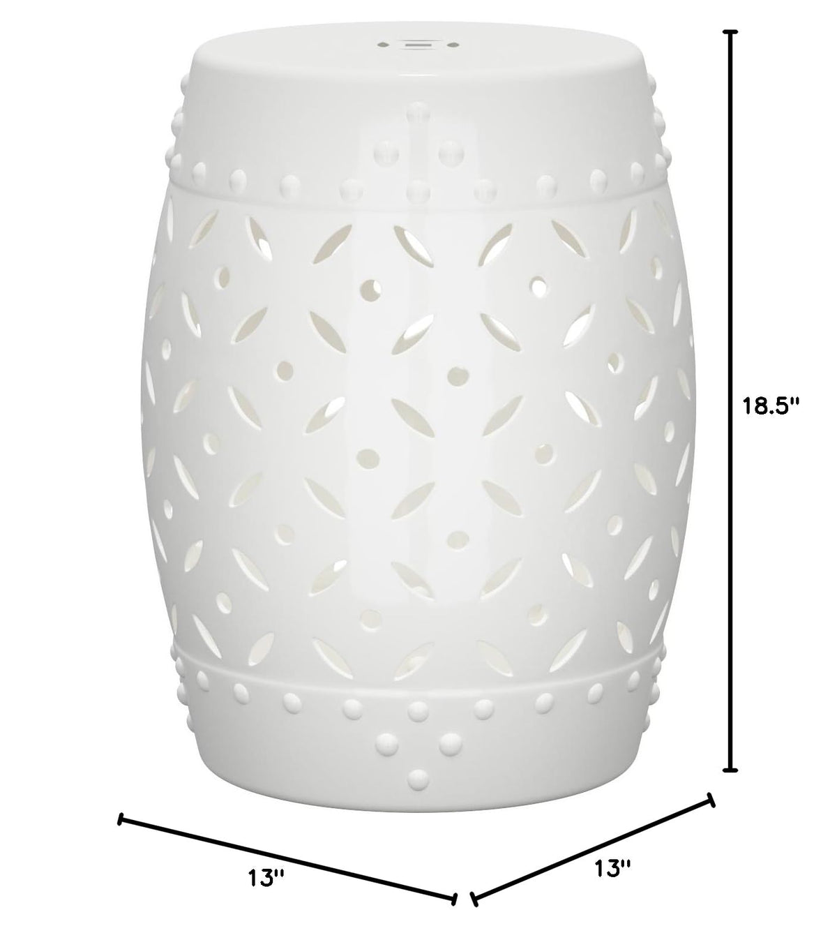 White Ceramic Garden Stool A6293