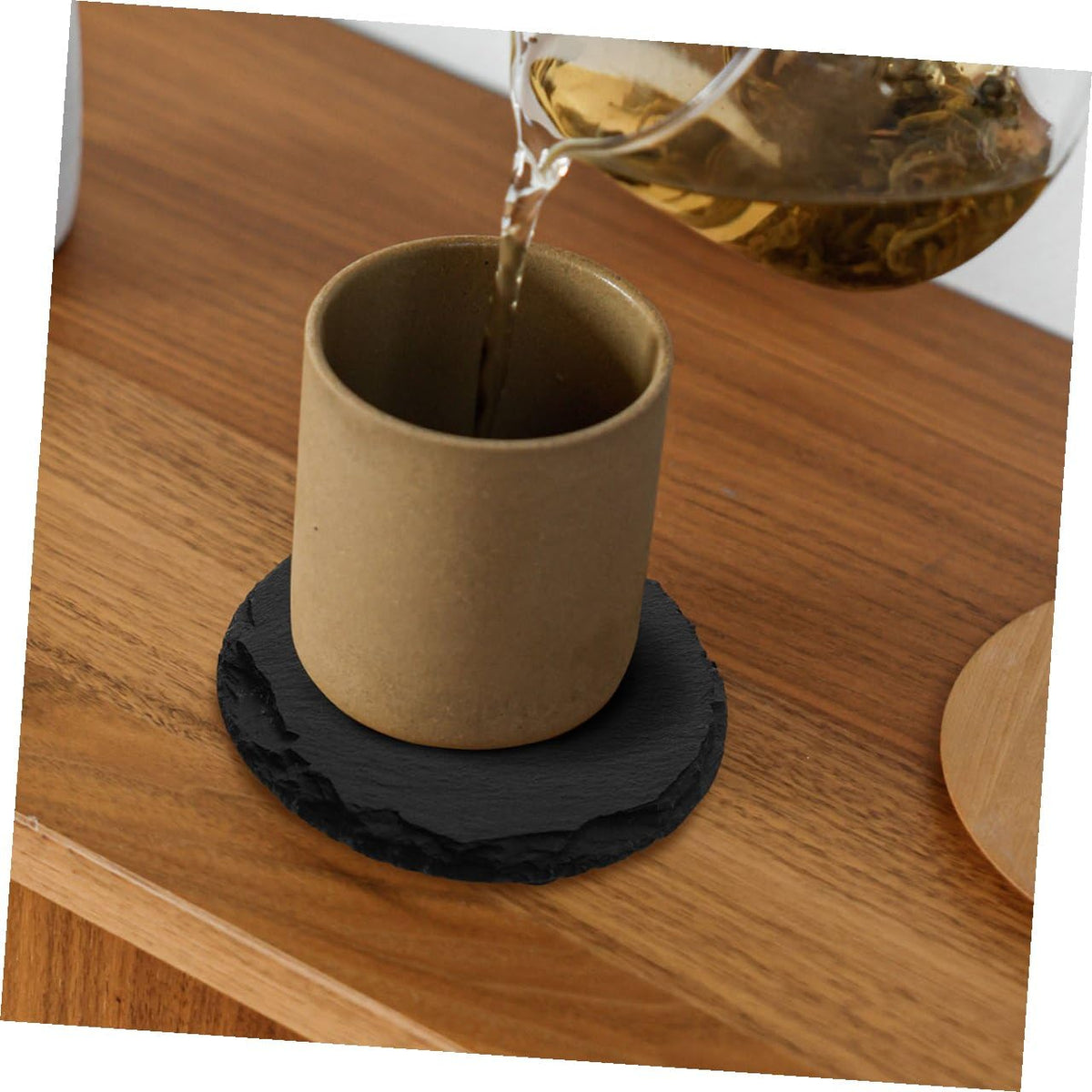 6pcs Stone Coasters Set with Non Slip Bottom Y9645