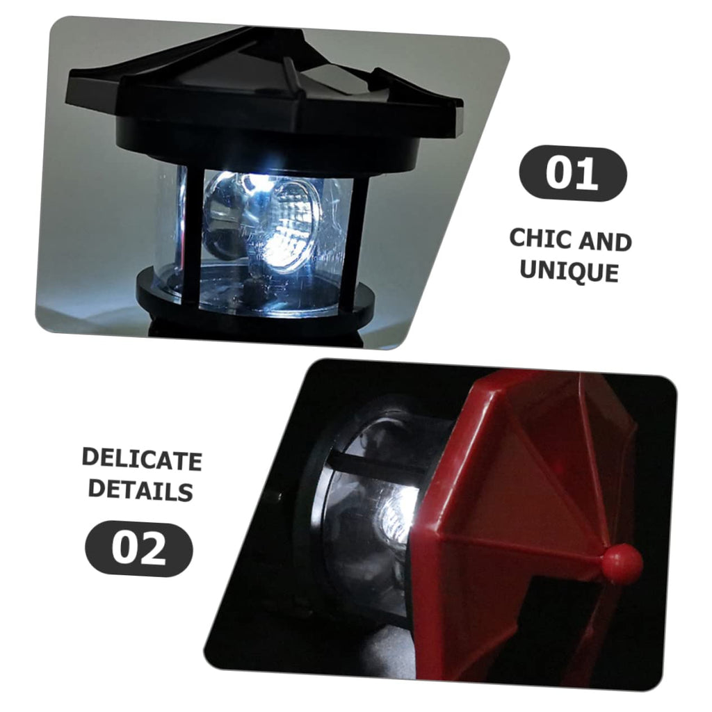 2pcs Solar Powered Rotatable Lighthouse Light R9889