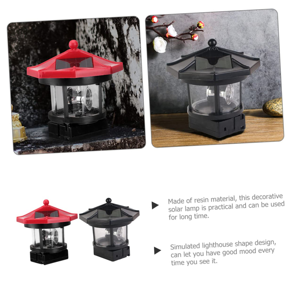 2pcs Solar Powered Rotatable Lighthouse Light R9889