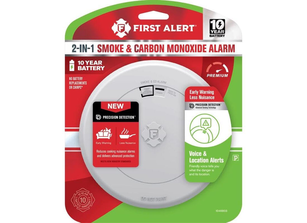 10 Year Battery-Powered Photoelectric Smoke and Carbon Monoxide Detector A4051