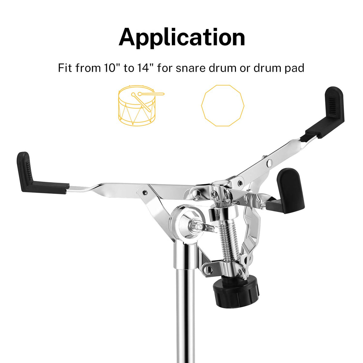 Adjustable Double Braced Snare Drum Stand with Drumstick Holder Y38576
