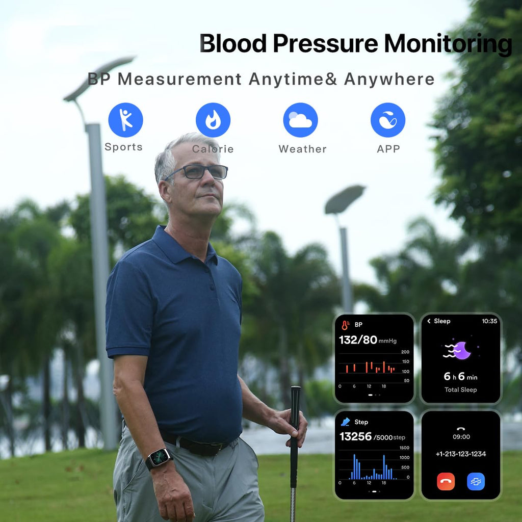 Blood Pressure Smartwatch with Cuff, Wrist BP Monitor Watch J116