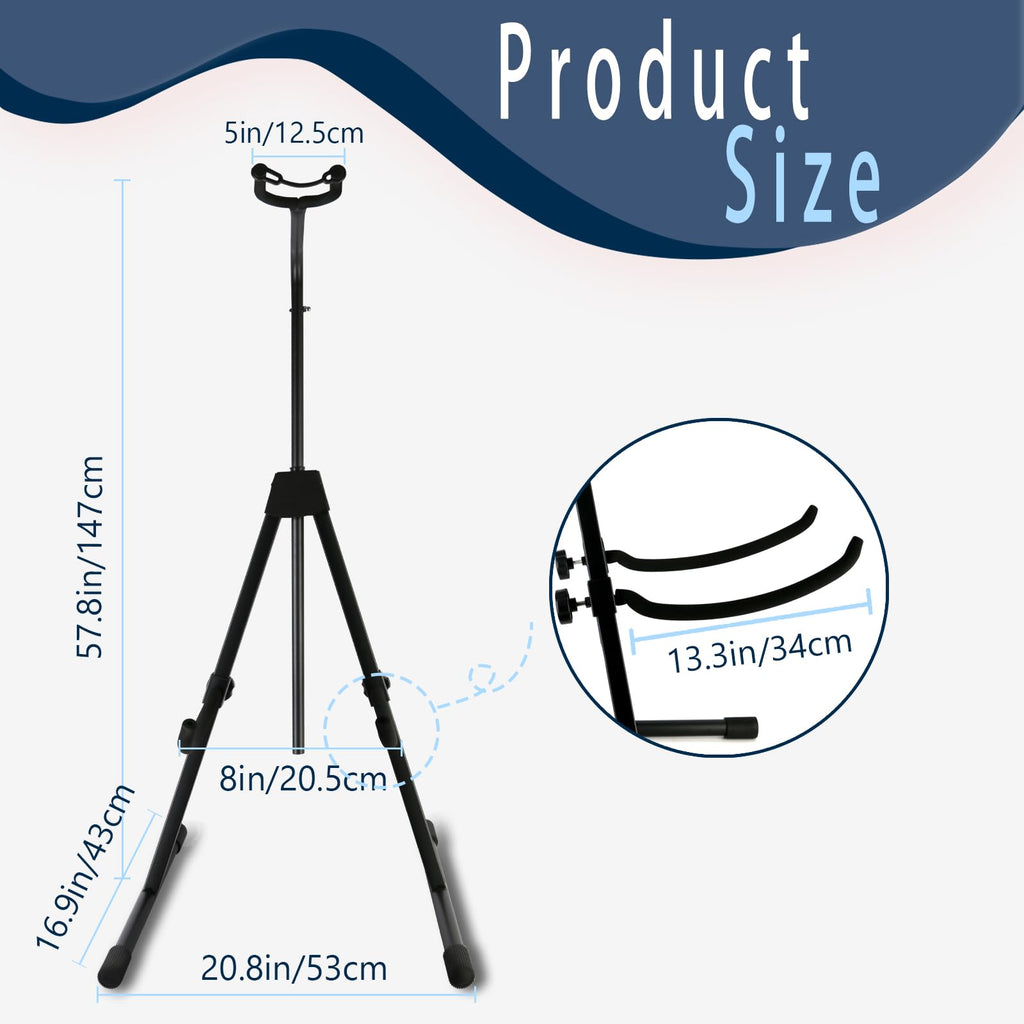 Double Bass Stand, Sturdy and Portable Upright Bass, Black F210
