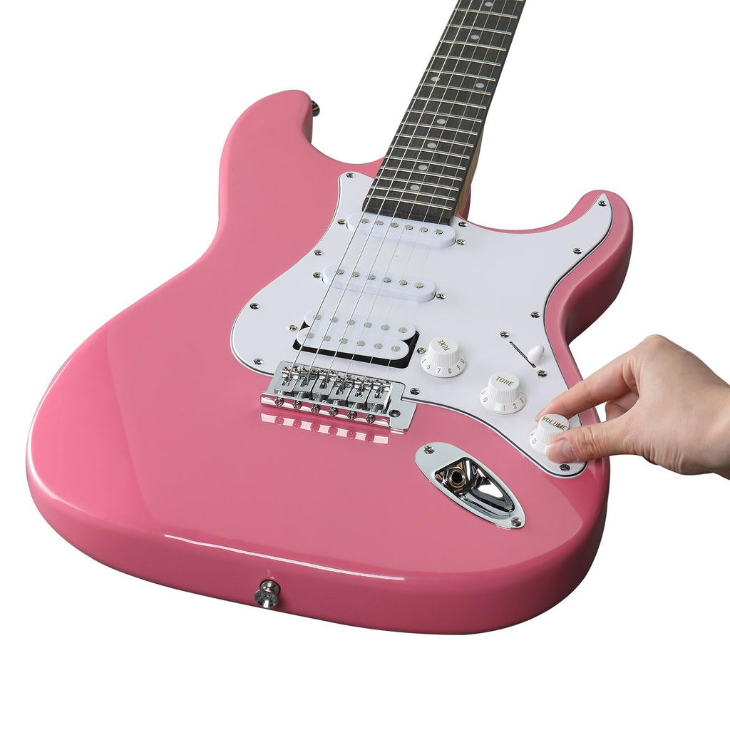 39 Inch Pink Electric Guitar Starter Kit with Amp A729