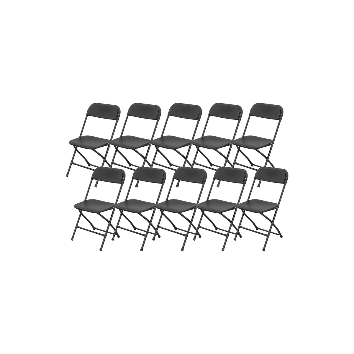 10 Pack Black Plastic Folding Chairs R22743
