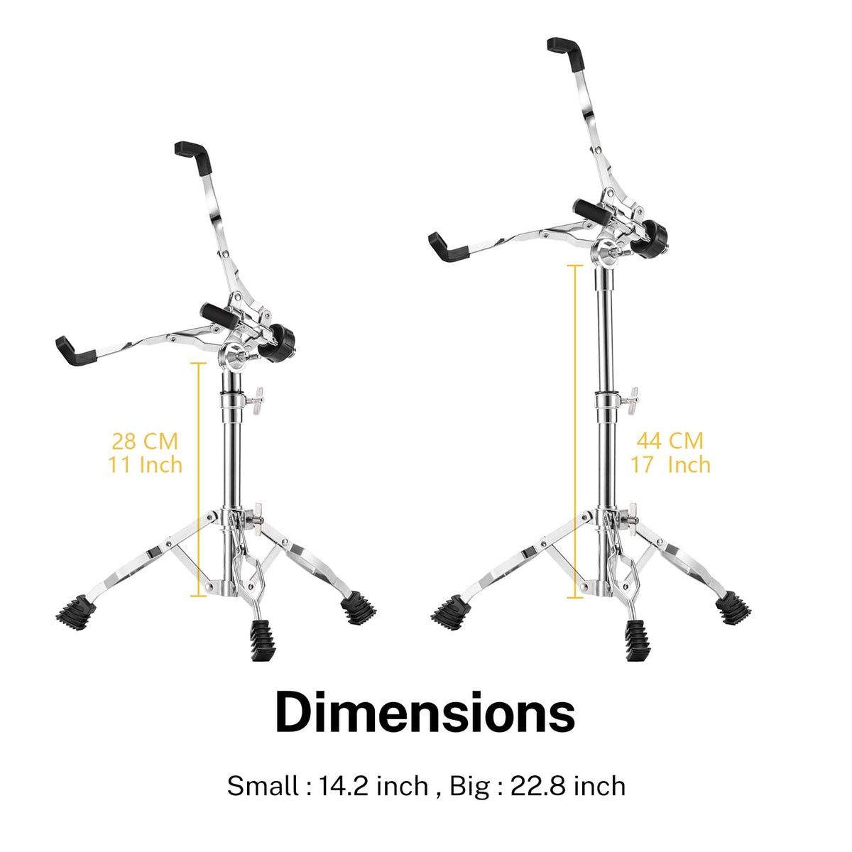 Adjustable Double Braced Snare Drum Stand with Drumstick Holder Y38576