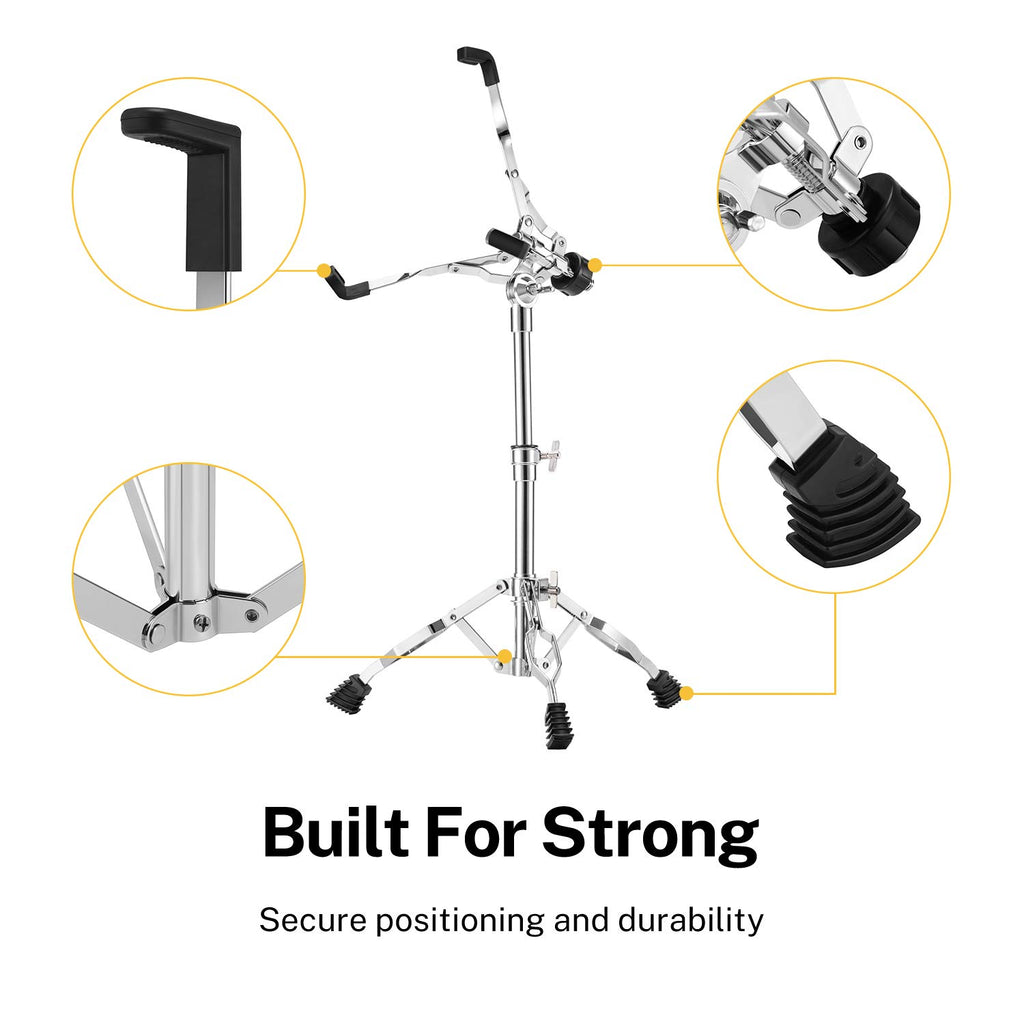 Adjustable Double Braced Snare Drum Stand with Drumstick Holder Y38576