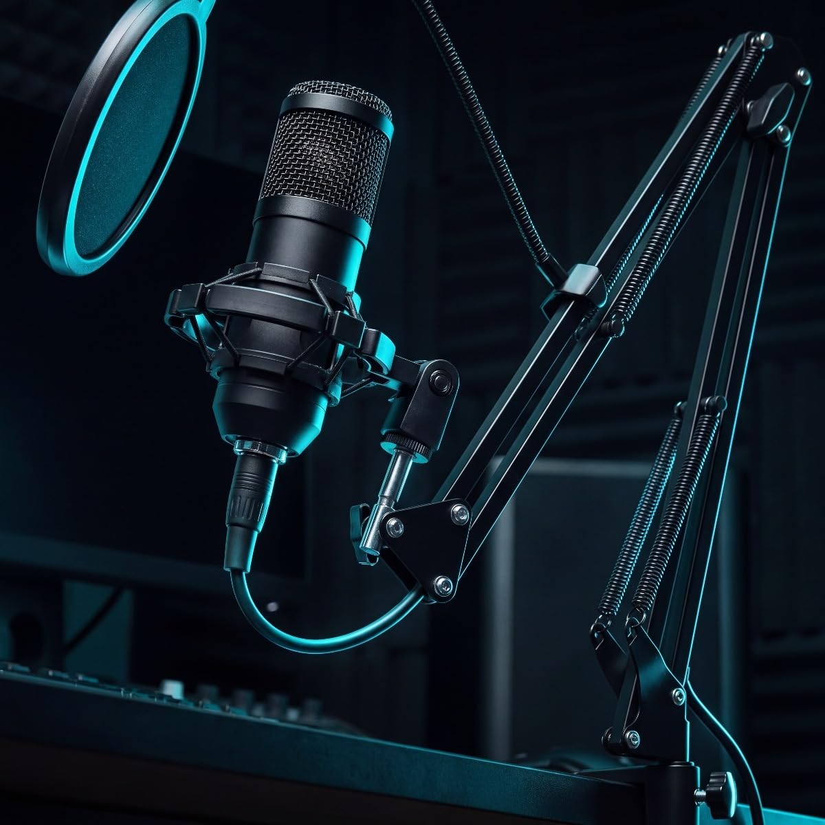 USB Condenser Microphone Kit with Boom Arm, Pop Filter, Shock Mount Y507866