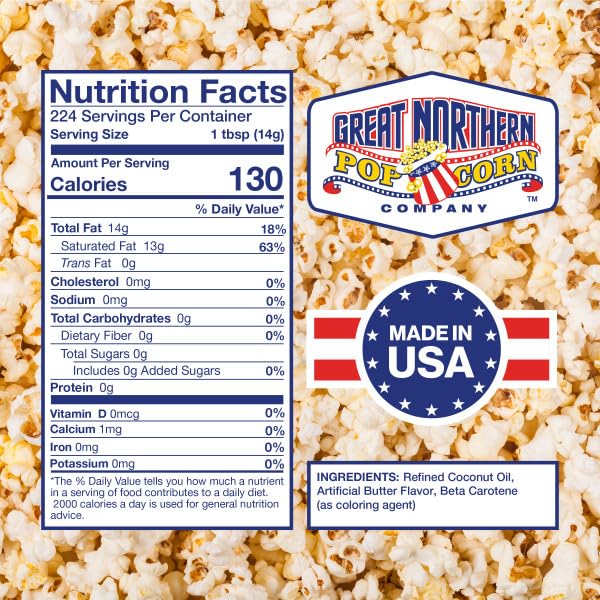 Butter Flavored Coconut Oil 110oz Popcorn Oil G79233