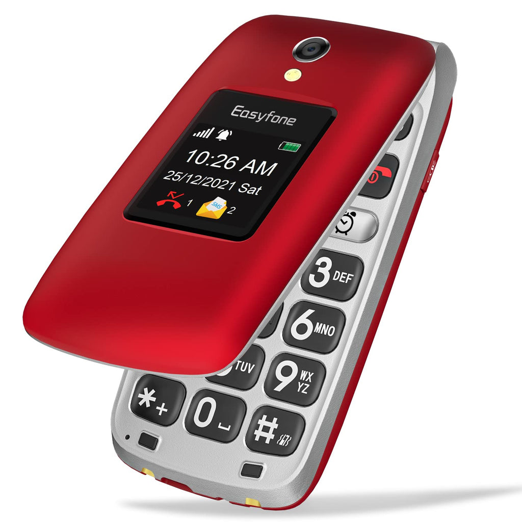 Unlocked 4G Big Button Flip Cell Phone with SOS Button & Charging Dock O159597
