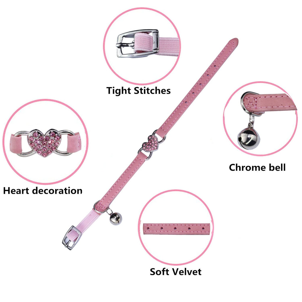 Pink Cat Collar with Safety Belt and Bell K179