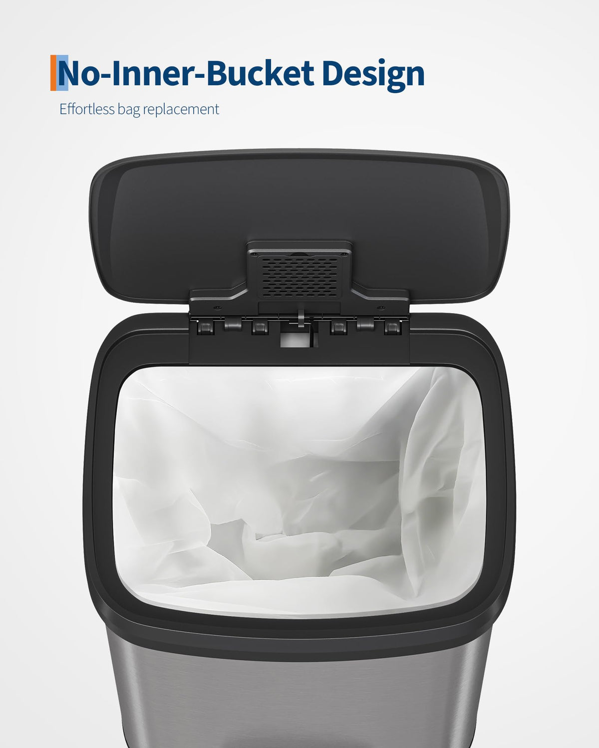 13 gal Stainless Steel Step-on Trash Can with Lid O4406