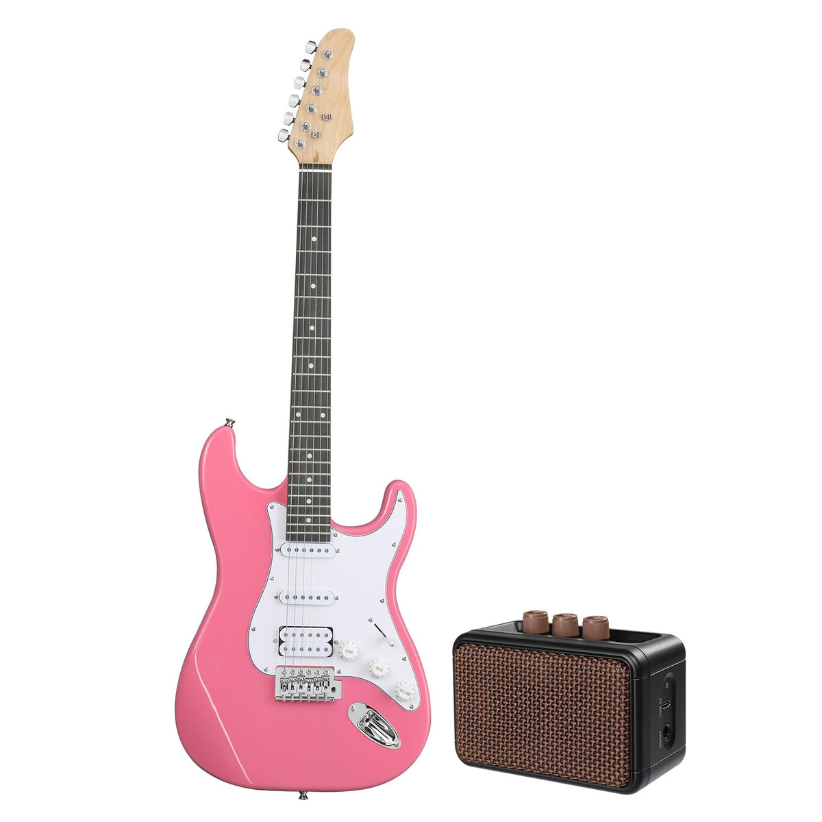 39 Inch Pink Electric Guitar Starter Kit with Amp A729