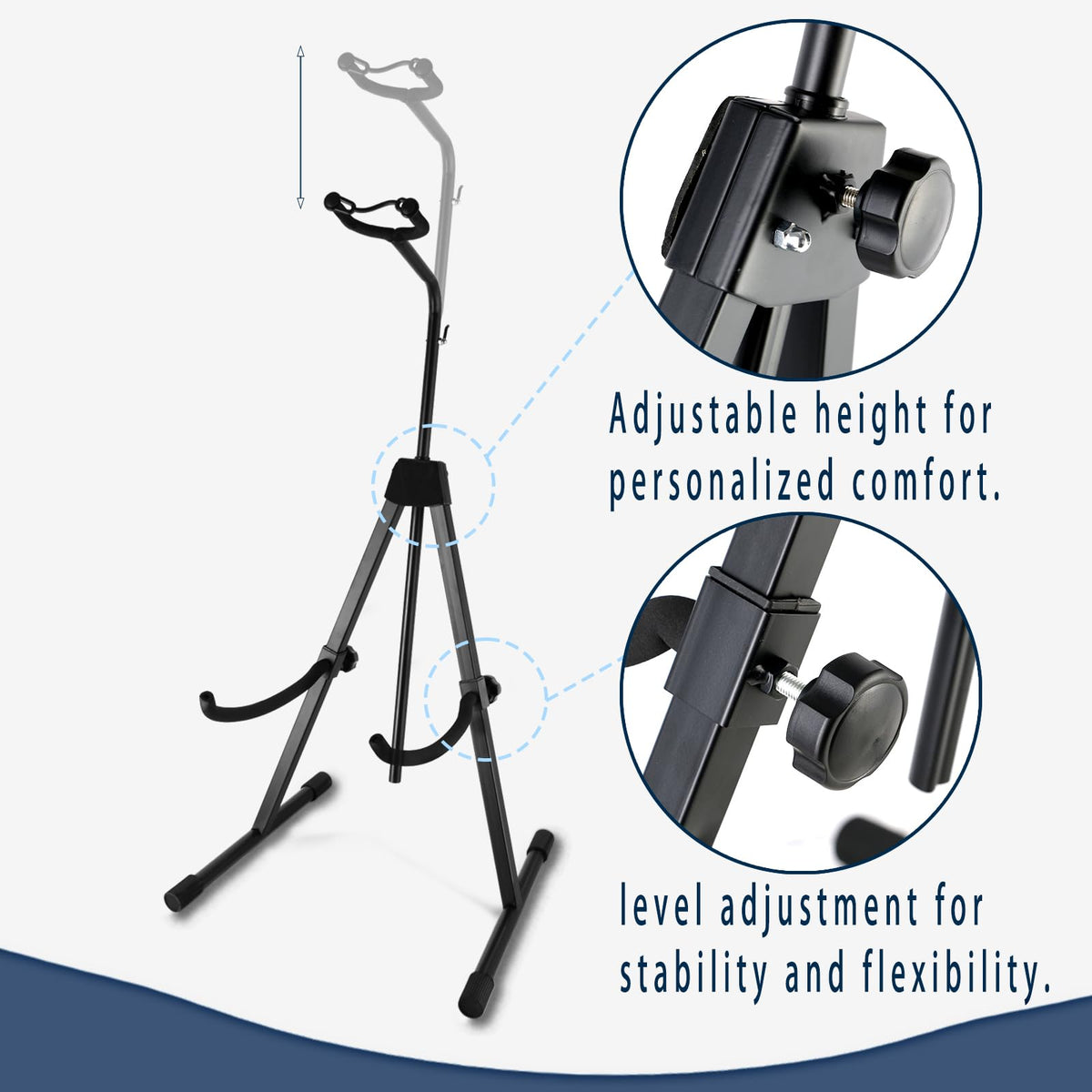Double Bass Stand, Sturdy and Portable Upright Bass, Black F210