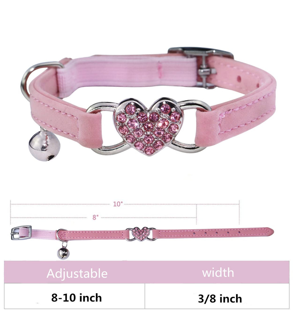 Pink Cat Collar with Safety Belt and Bell K179