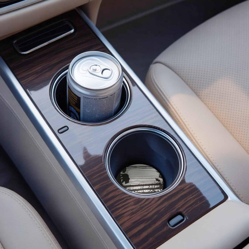 Black Gray Ceramic Car Cup Holder Coasters 2 Pack F385425