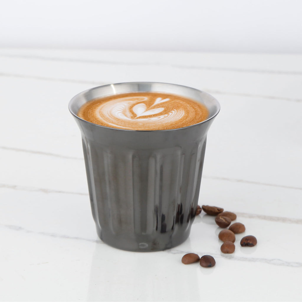 French Press 12 oz, Stainless Steel Double-Wall Espresso Cups 5 oz Set of 2 G21015