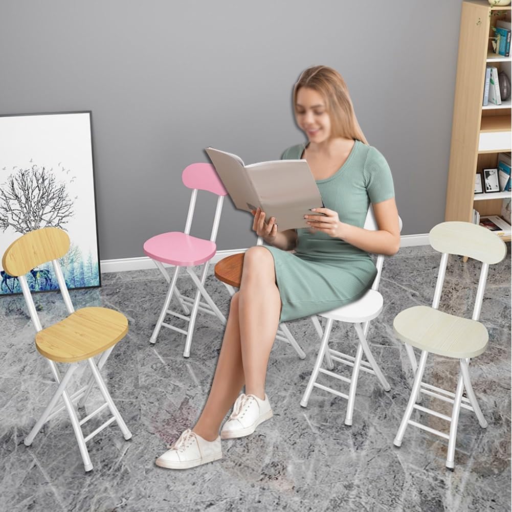 18 Inch Portable Folding Stool with Back Support and Footrest U471