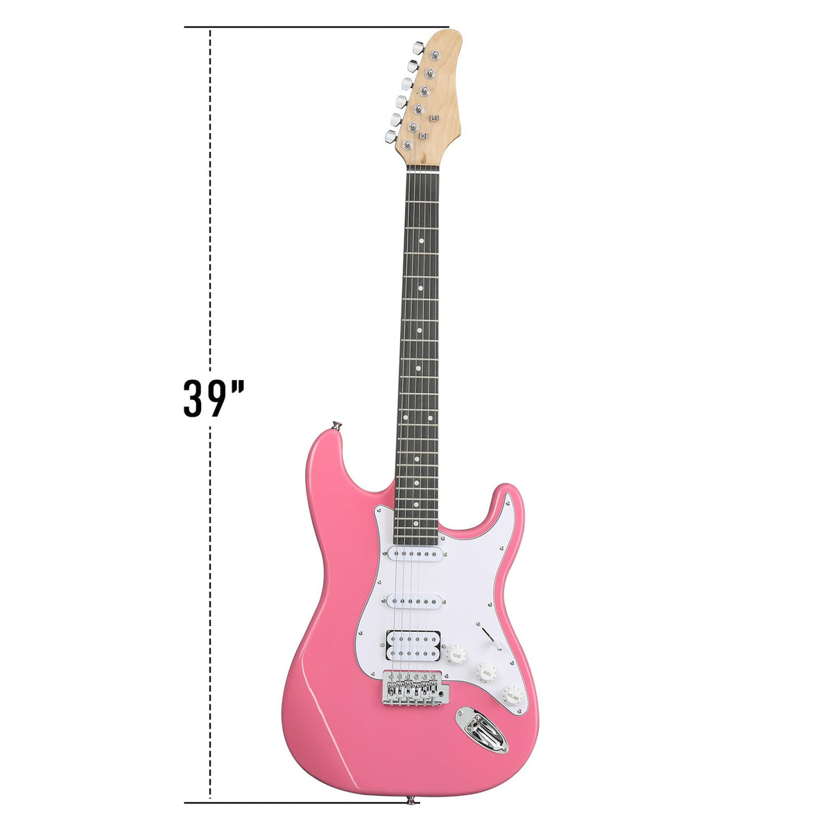 39 Inch Pink Electric Guitar Starter Kit with Amp A729
