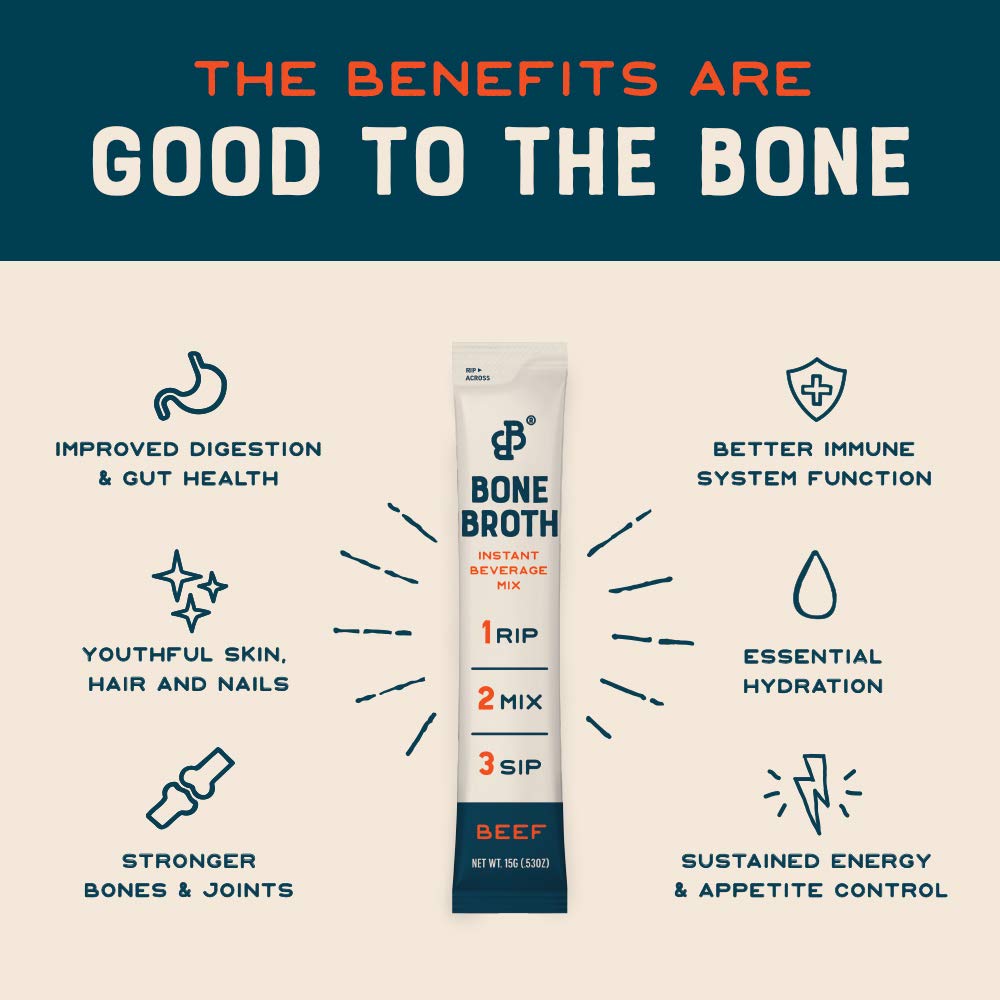 Beef Bone Broth Instant Powdered Mix 32 Pack X56830