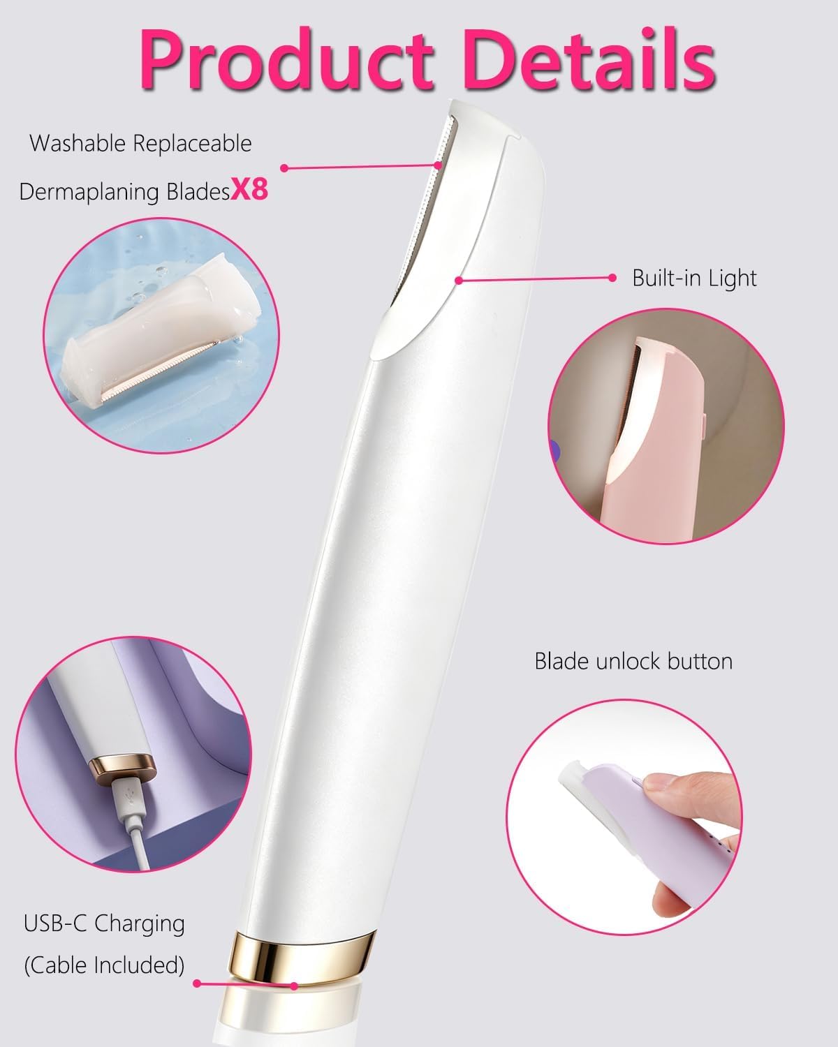 Dermaplane Razor with 9 Refill Blade T831