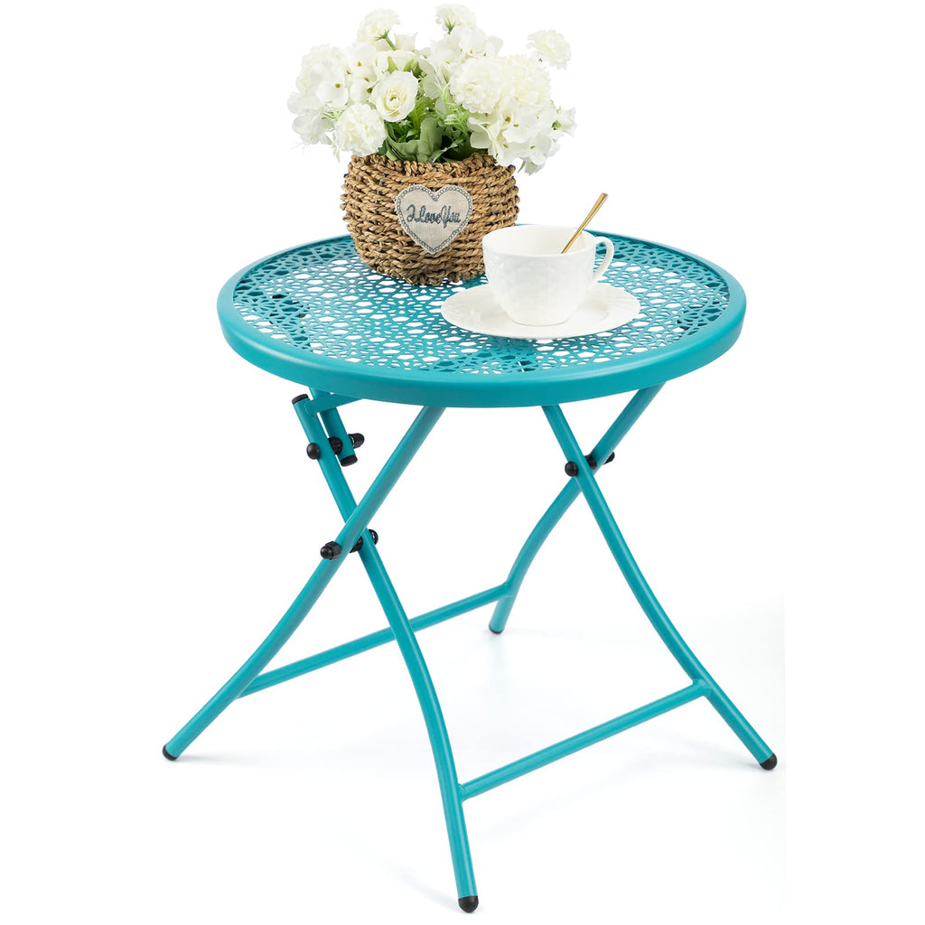 Folding Outdoor Side Table with Cutouts P8781
