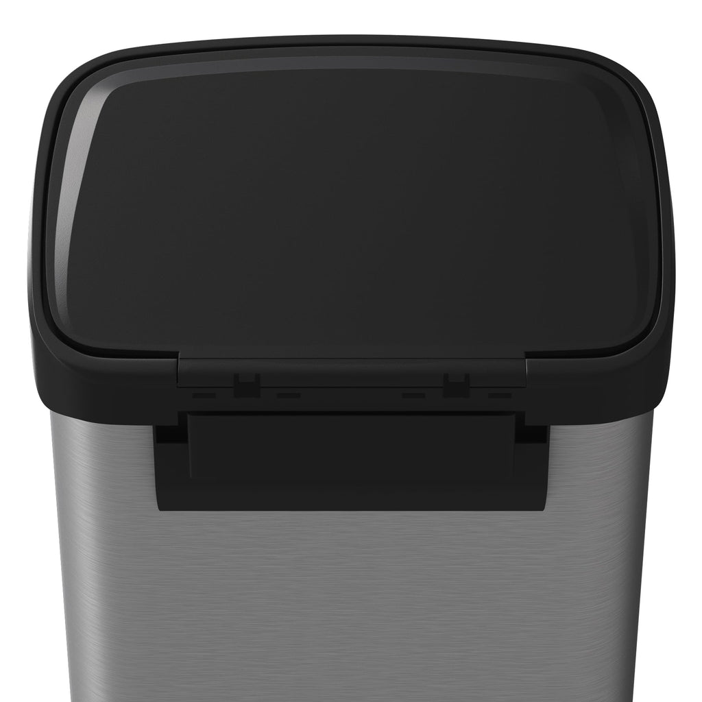 13 gal Stainless Steel Step-on Trash Can with Lid O4406