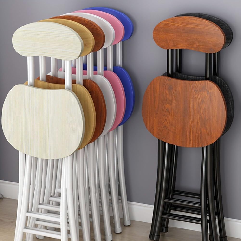 18 Inch Portable Folding Stool with Back Support and Footrest U471