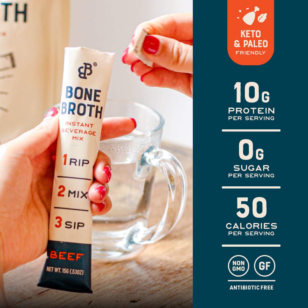 Beef Bone Broth Instant Powdered Mix 32 Pack X56830