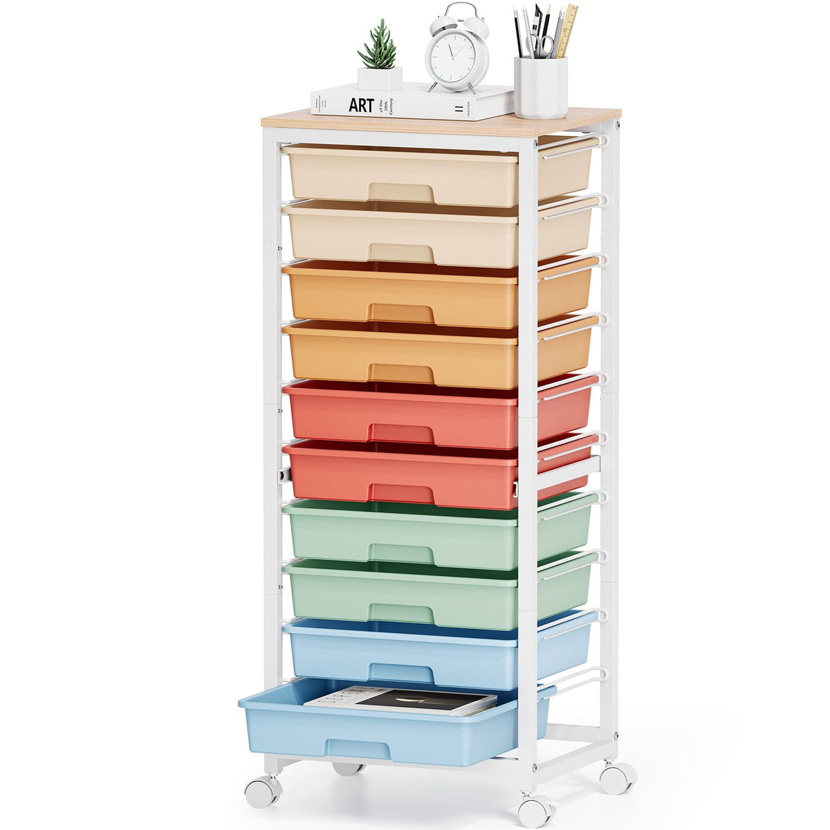 10 Drawer Rolling Cart A645