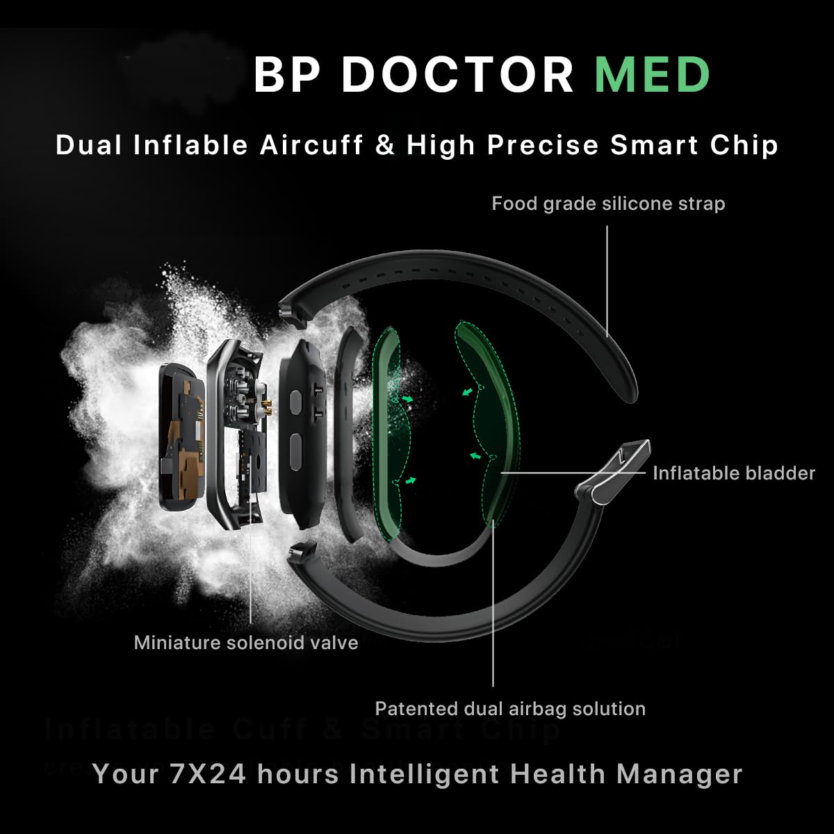 Blood Pressure Smartwatch with Cuff, Wrist BP Monitor Watch J116