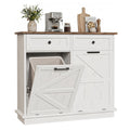 20 Gallon Wooden Tilt Out Trash Can Cabinet with 2 Drawers Y847