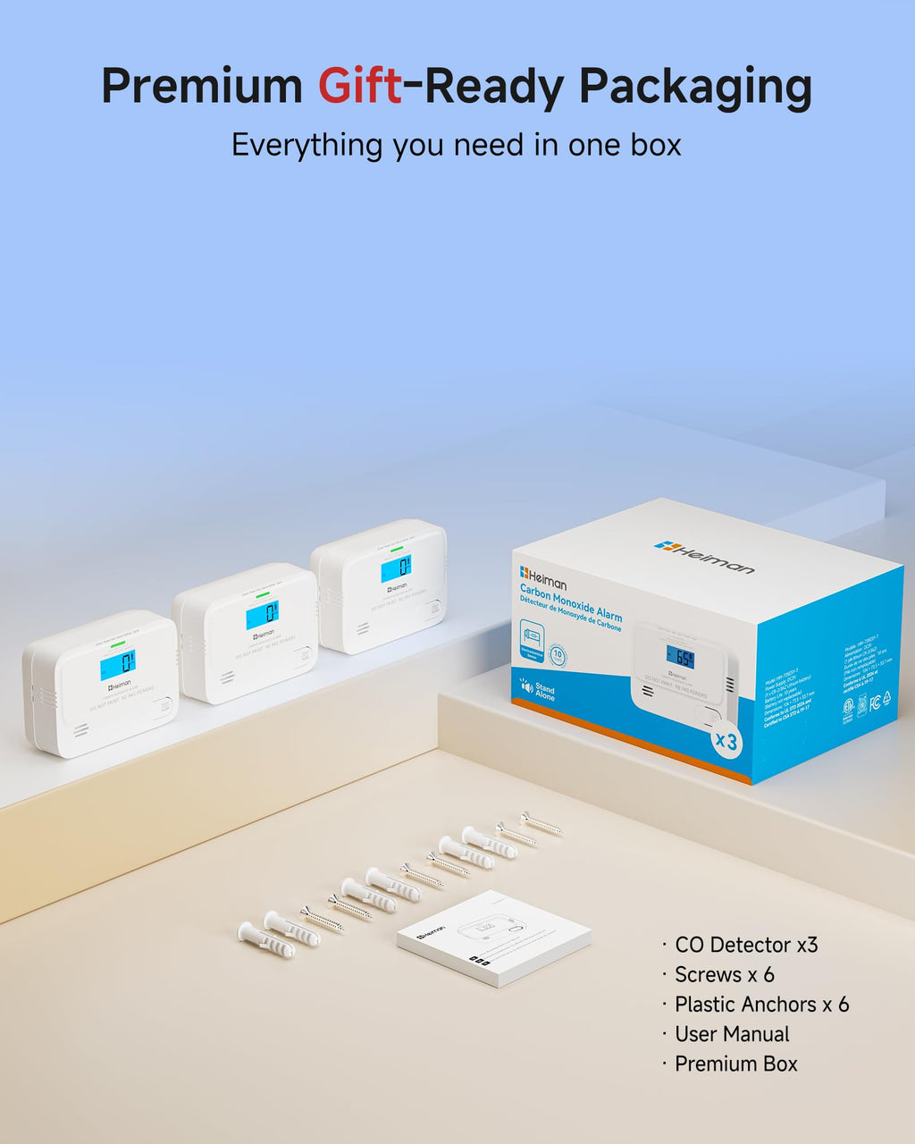 Carbon Monoxide Detectors 3 Pack Q40488