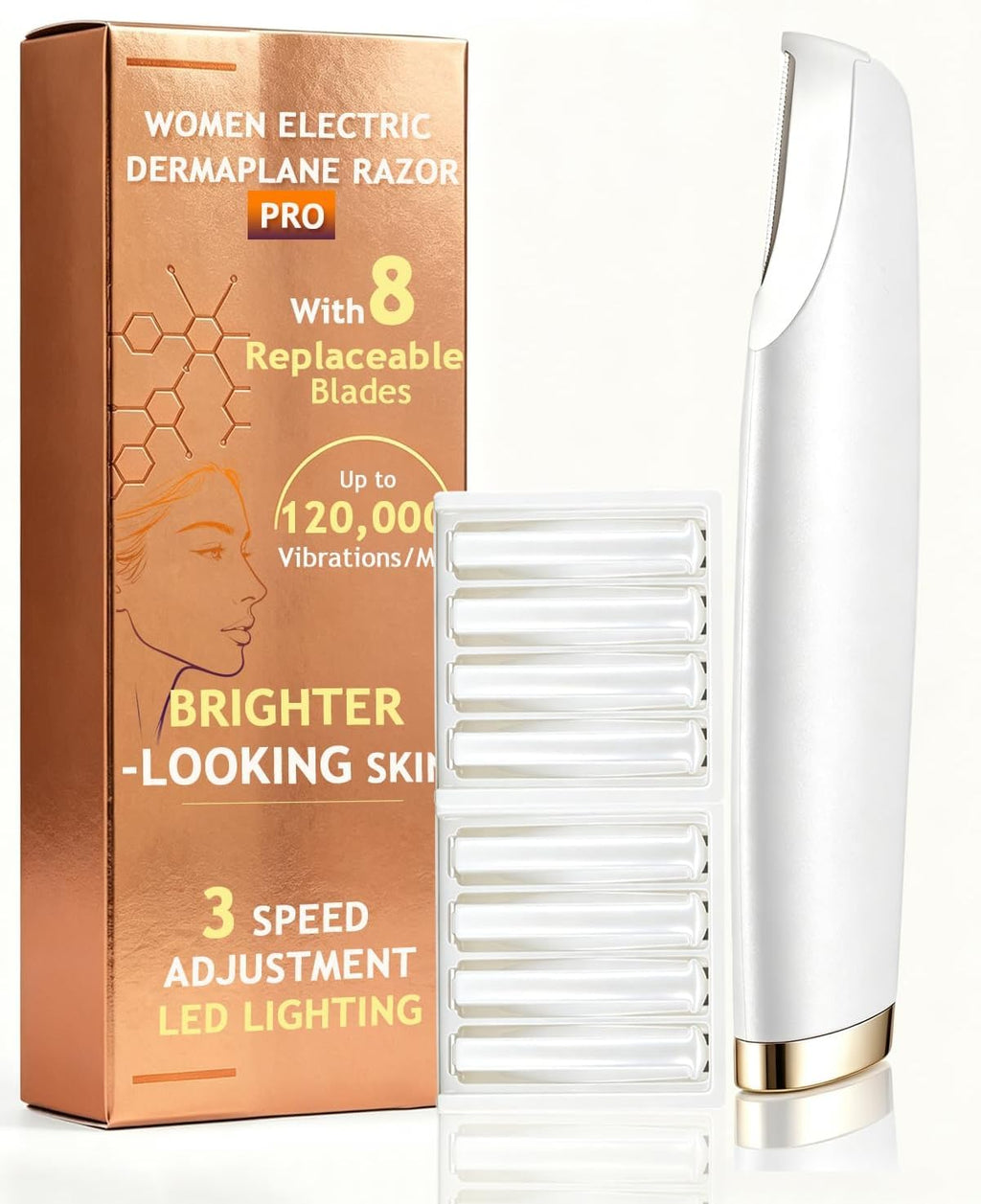 Dermaplane Razor with 9 Refill Blade T831