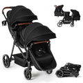 Foldable Tandem Double Stroller with Storage Basket J9398