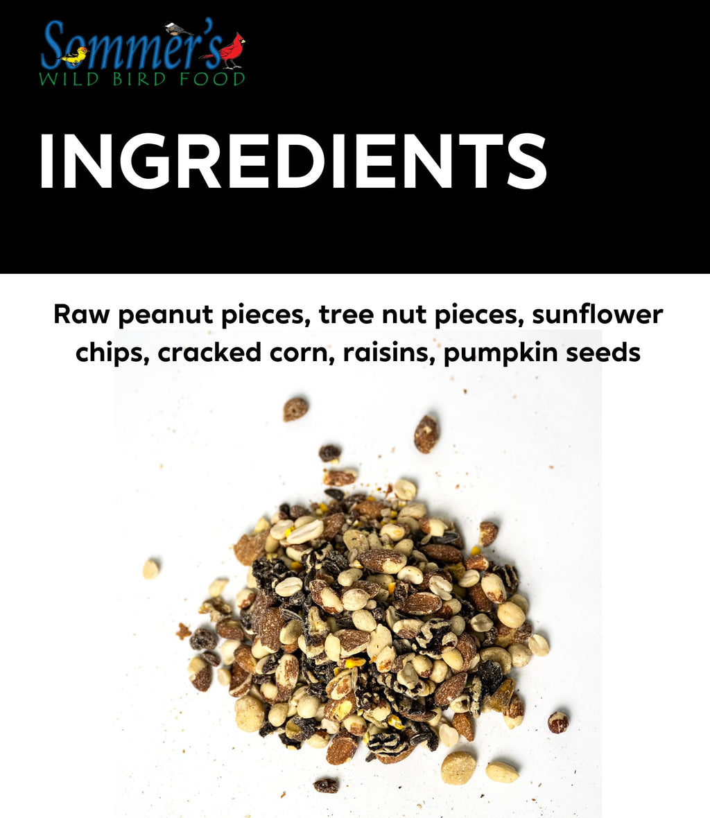 Bird Seed, 20 lb, Nut & Sunflower Seed Blend U4108