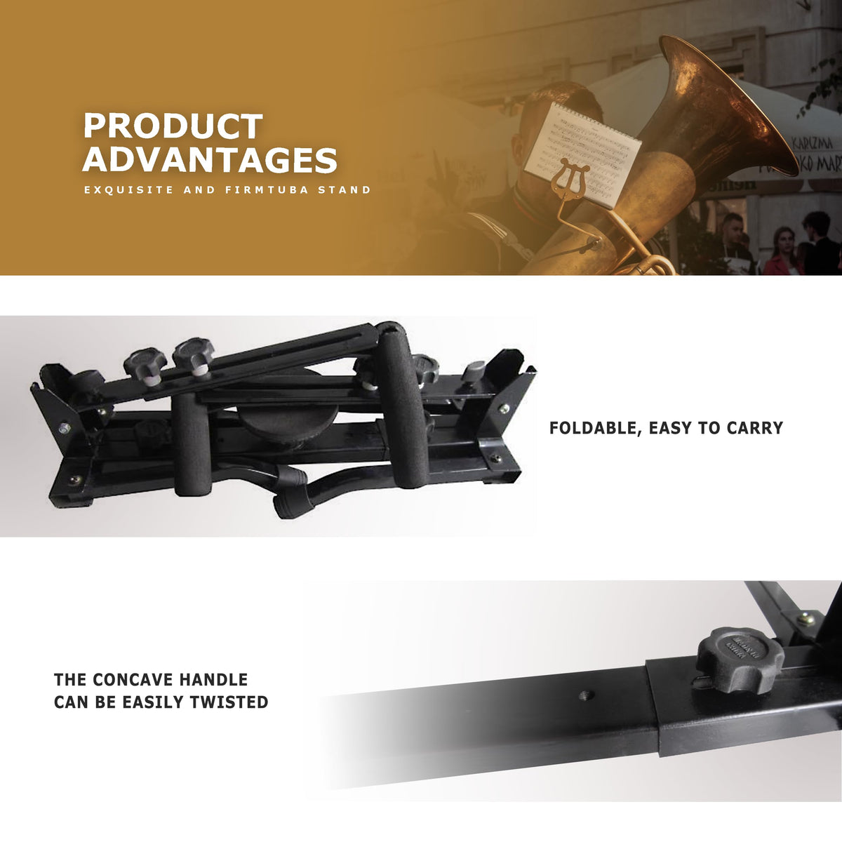 Adjustable Foldable Tuba Stand R693214