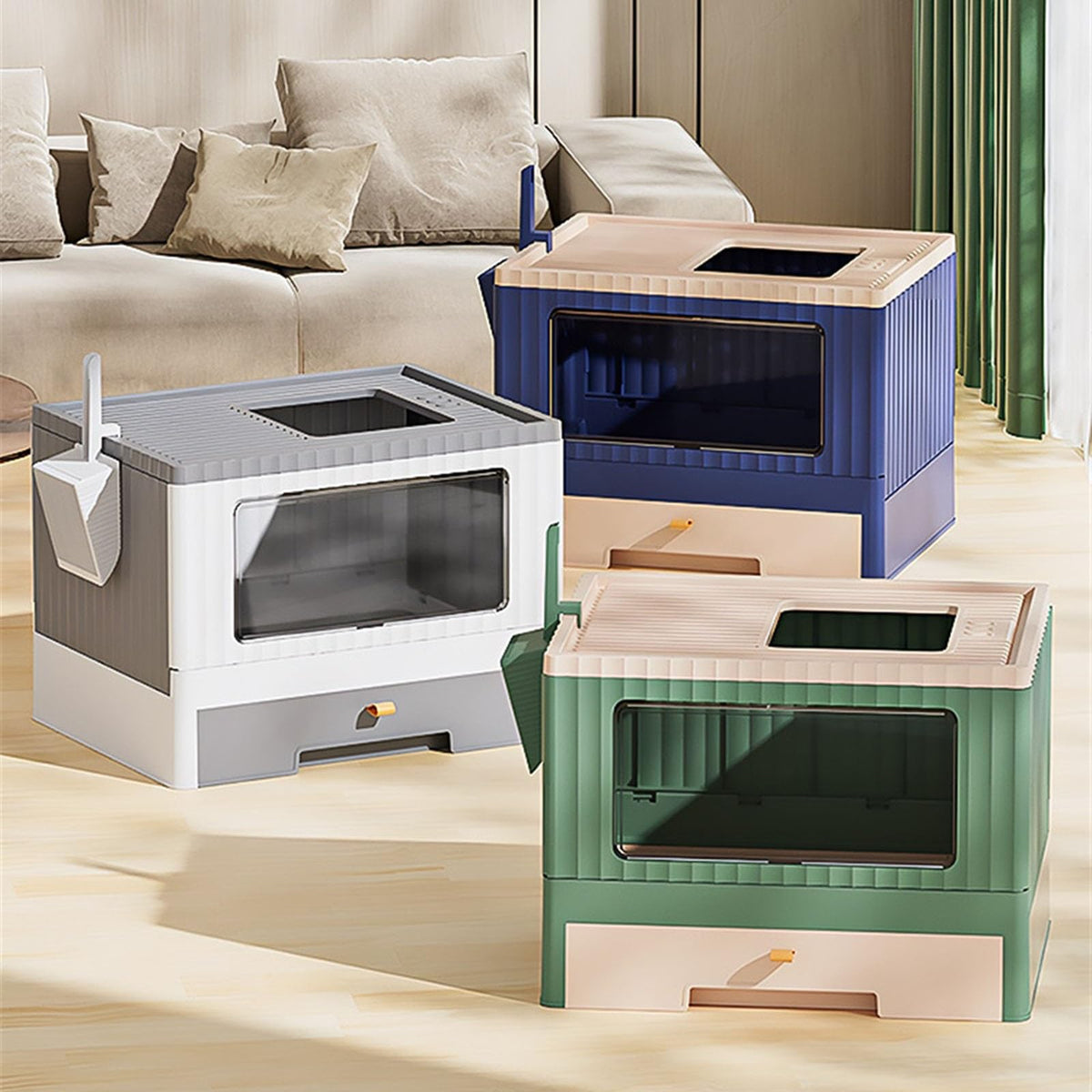 Foldable Cat Litter Box with Lid L745