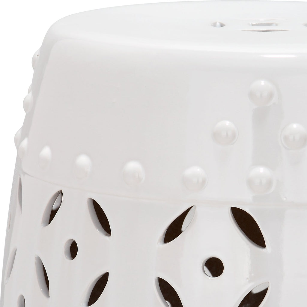 White Ceramic Garden Stool A6293