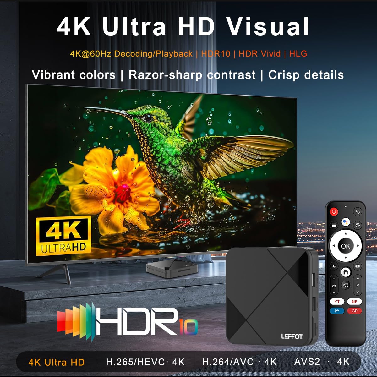 Android 14.0 4K Ultra HD TV Box L222805