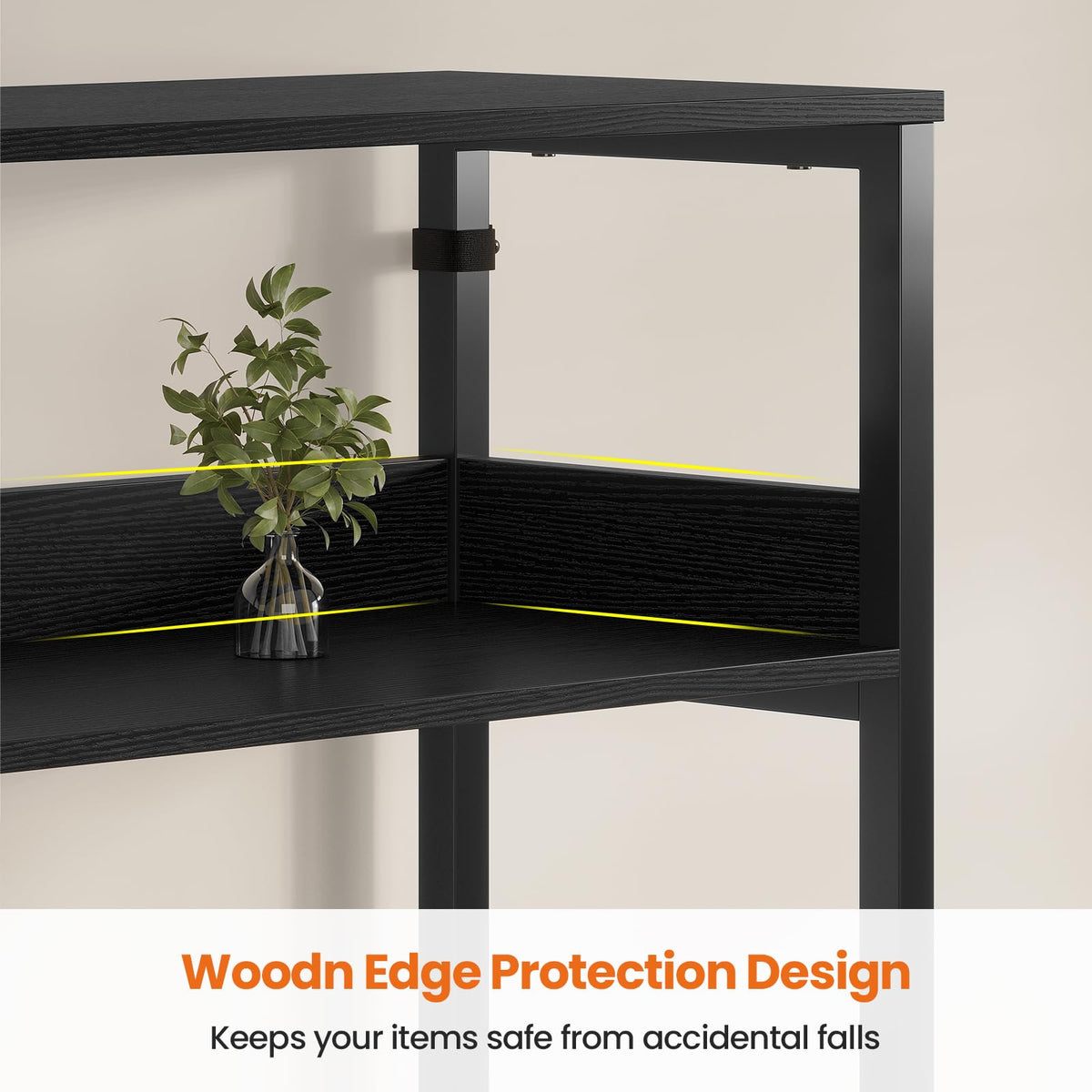 Black 8 Fabric Drawer 7-Tier Bookshelf E957024